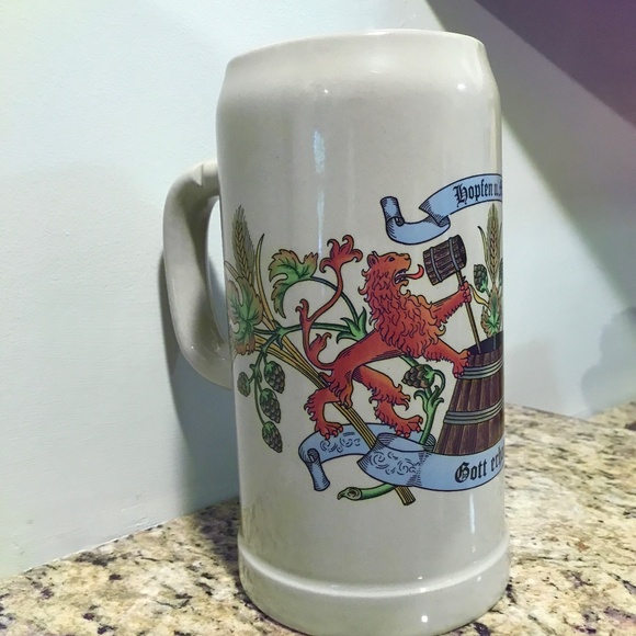 Vintage West German Gurz large stoneware beer liter 🍺 Stein - Picture 14 of 15